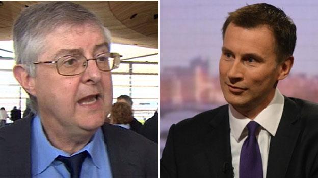 Mark Drakeford and Jeremy hunt