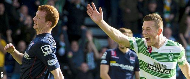 Celtic's Callum McGregor celebrates scoring against Ross County