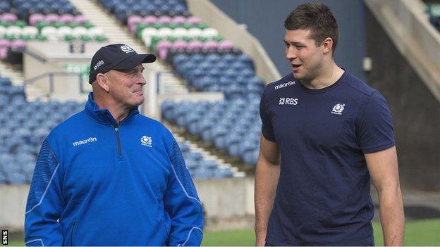 Scotland head coach Vern Cotter and new Scotland captain Grant Gilchrist