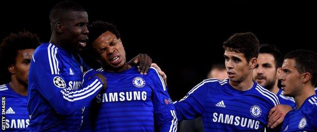 Chelsea scored three goals in the first half against Maribor