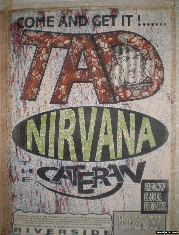 Poster advertising Nirvana, Tad and Cateran