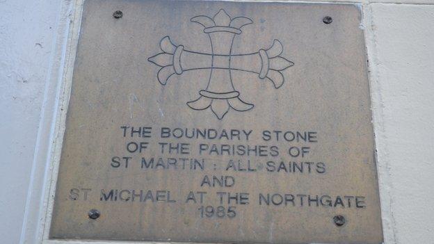 Boundary stone in Cornmarket Street, Oxford