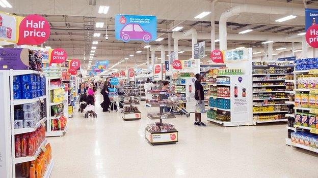 Tesco shopping aisles