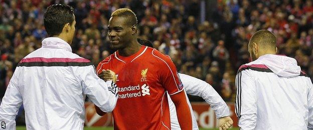 Cristiano Ronaldo and Mario Balotelli ahead of the Liverpool-Real Madrid game