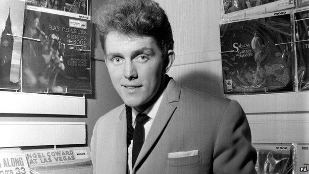 Alvin Stardust, then known as Shane Fenton at Shirley Bassey's Record Shop on West End Lane, London in 1962