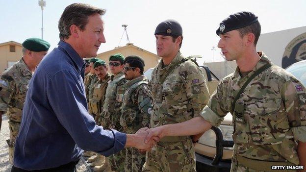 David Cameron at Camp Bastion