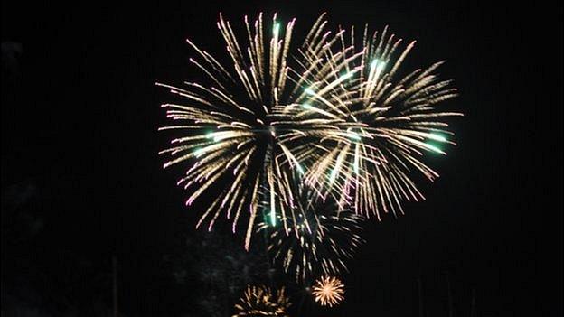 Fireworks over St Peter Port Harbour, Guernsey