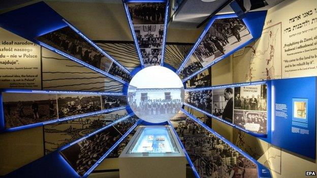 Jewish slogans encouraging to settlement in Palestine are displayed at The Street gallery