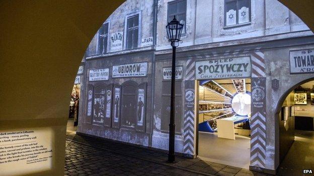 View of a street of the Jewish Quarter in Warsaw created for the The Street gallery