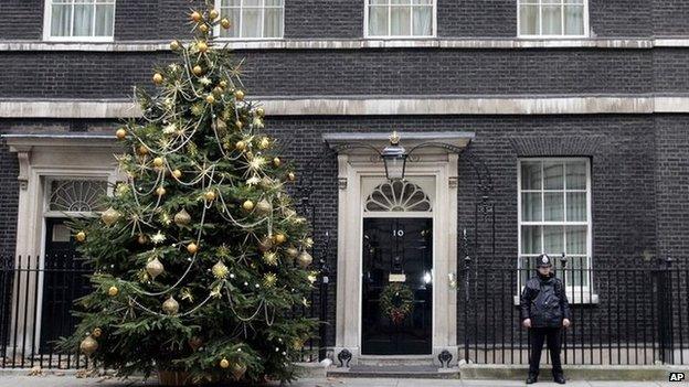 Christmas tree outside Downing Street