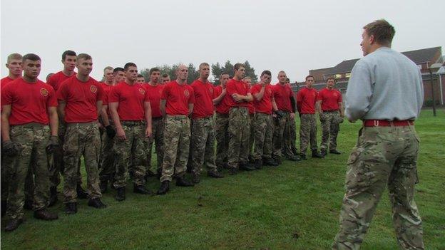 Recruits take part in training exercises at Weeton Barracks near Blackpool, home to the 2nd Battalion of the Duke of Lancaster's Regiment