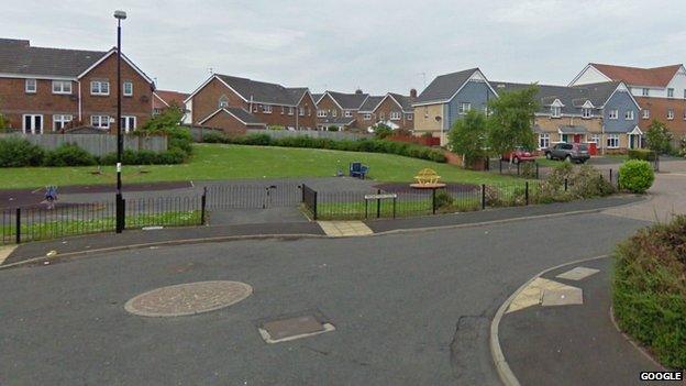 Housing estate at the former site of Roker Park in Sunderland