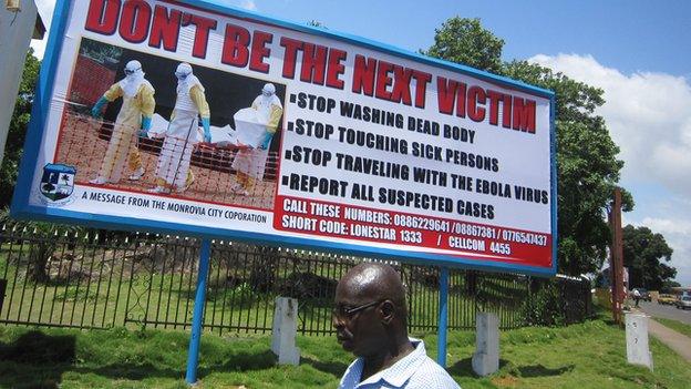 An Ebola information poster in Monrovia, Liberia