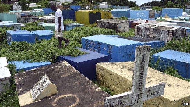 The Tweh farm cemetery in Monrovia, Liberia - Tuesday 30 September 2014