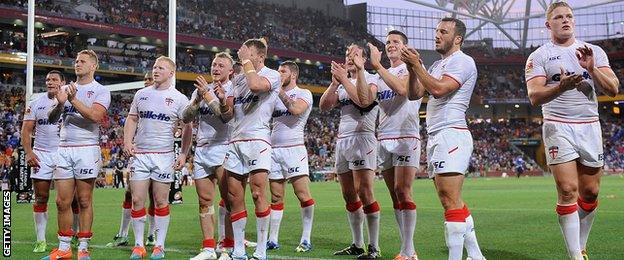 England players celebrate