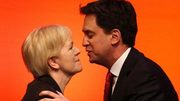 Ms Lamont being greeted by Labour leader Ed Miliband at this year's Scottish Labour Party conference