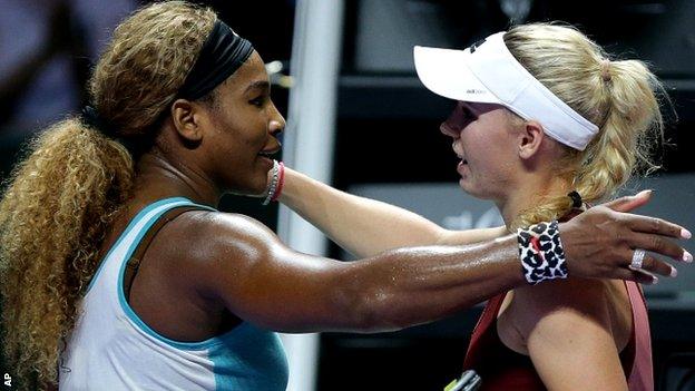 Serena Williams and Caroline Wozniacki