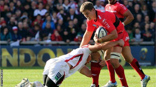 Ulster's Robbie Diack and Toulon's Juan Smith