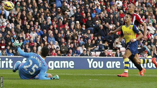 Alexis Sanchez gives Arsenal the lead