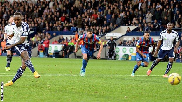 Saido Berahino scored his fifth goal in six games to earn West Bromwich Albion a point.