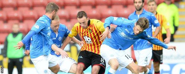 St Johnstone and Partick Thistle players