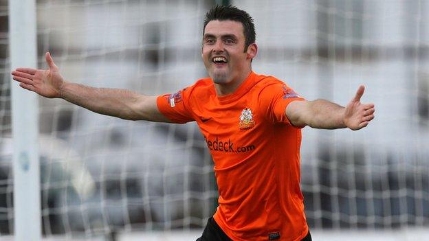 Eoin Bradley scored one goal and created another for Glenavon