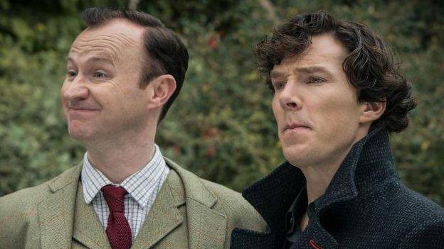 Mark Gatiss and Benedict Cumberbatch in Sherlock