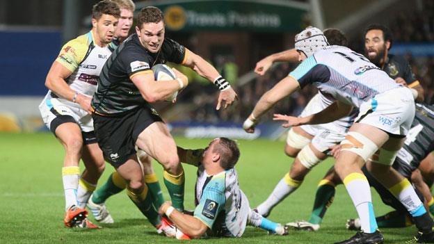 George North takes on Ospreys