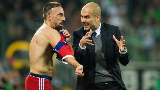 Franck Ribery and Pep Guardiola