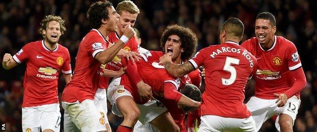 Manchester United celebrate Robin van Persie