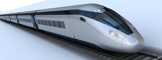 Artist's impression of potential HS2 train design