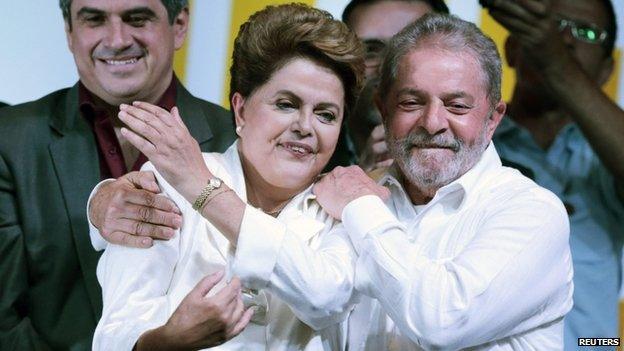 Dilma Rousseff and Luiz Inacio Lula da Silva 26 Oct 2014