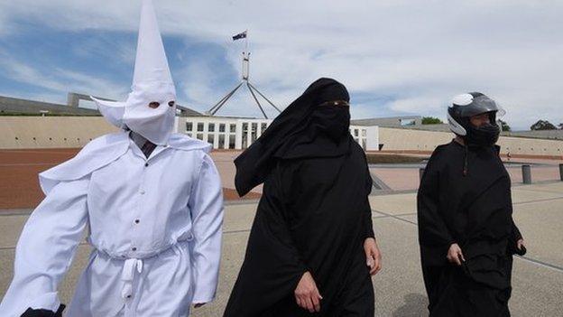 Image of the three men who attempted to enter Australia's Parliament House on 27 October 2014.