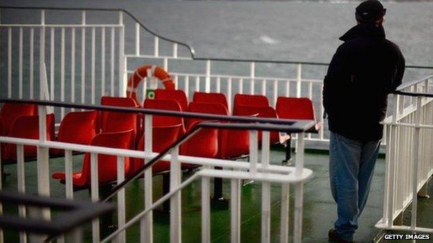 Passenger on ferry