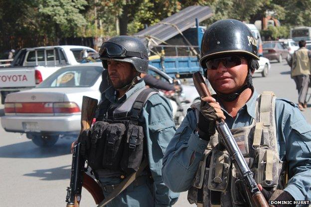 Soldiers on patrol in Kabul