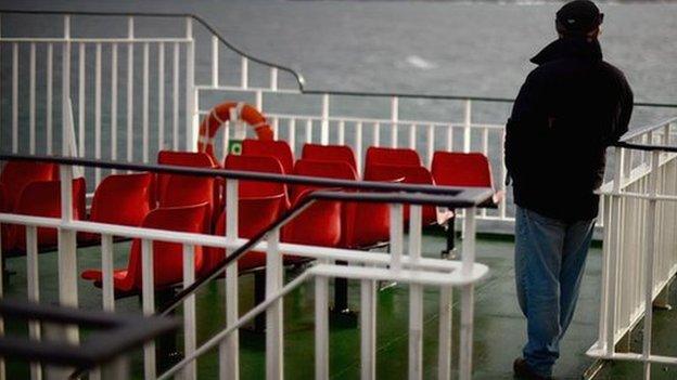 Passenger on ferry