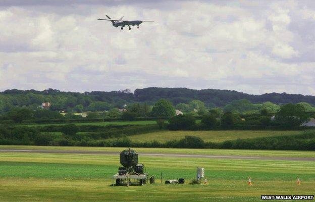 Drone testing at West Wales Airport