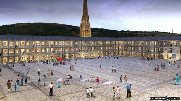 Artist's impression of the Piece Hall, Halifax