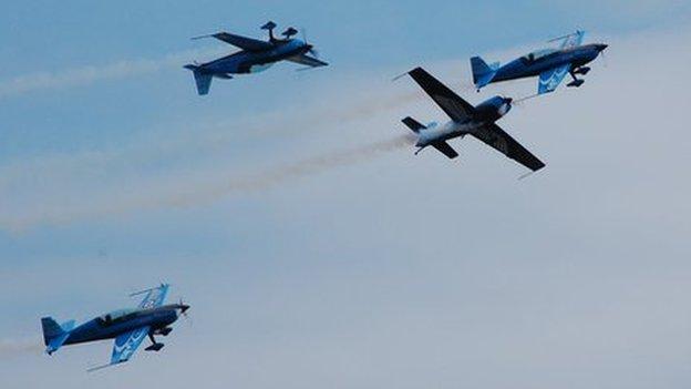 Blades display team at the Southend Air Festival