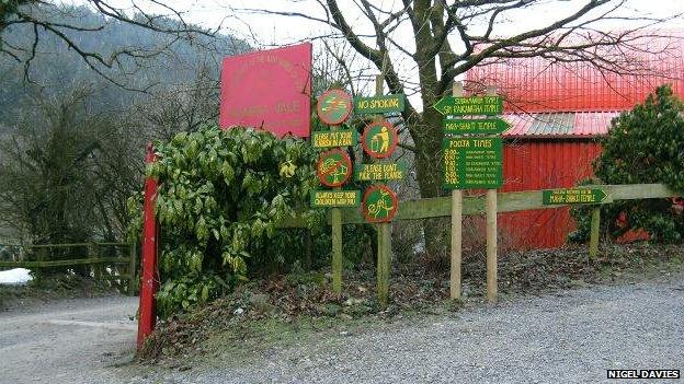 The entrance to Skanda Vale monastery in Carmarthenshire