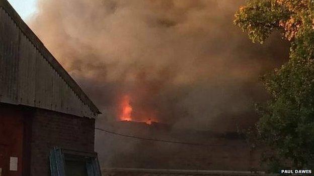 Scene of industrial estate fire