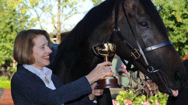 Gai Waterhouse with last year's winner Fiorente