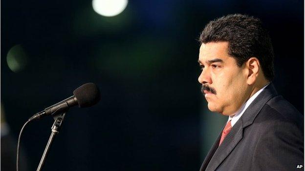 President Nicolas Maduro before his speech at the Fort Tiuna military base in Caracas on 27 October, 2014.