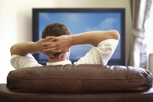 Man watching TV