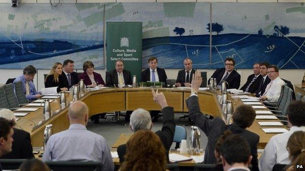 MPs on the Commons Culture, Media and Sport committee hold a meeting in 2012