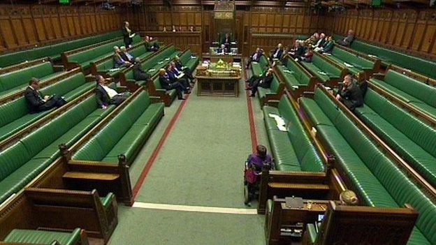 The Chamber of the House of Commons during a recent debate on Scottish devolution