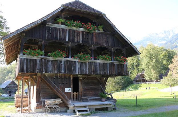 Some of the farmhouses have been dismantled and erected as part of the exhibition