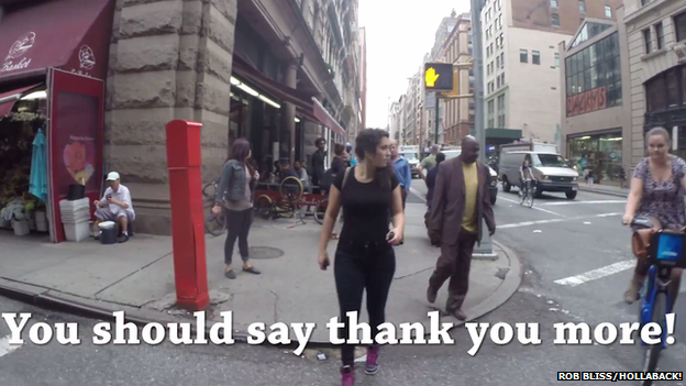 Comment in street: You should say thank you more