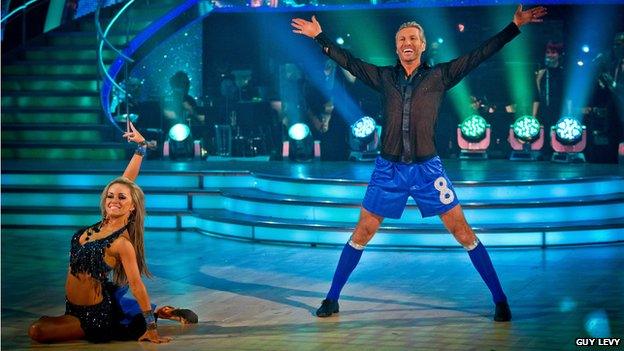 Robbie Savage and Ola Jordan on Strictly Come Dancing