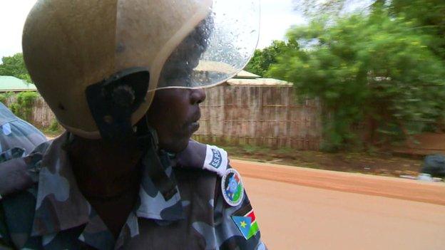 A police patrol in Juba, South Sudan (October 2014)